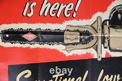 Vintage Chainsaw Sign Store Display Titan Sportsman Poster Advertising Tool