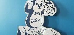 Vintage Chillard Ice Penguin Porcelain Gas General Drug Store Service Sign