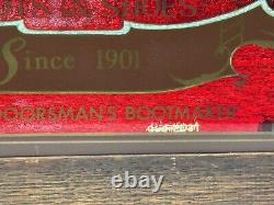 Vintage Chippewa Boots Store Display Advertising Sign Mirror Indian Head Red