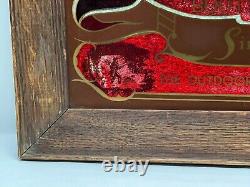 Vintage Chippewa Boots Store Display Advertising Sign Mirror Indian Head Red