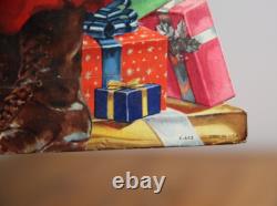 Vintage Christmas cardboard Sign Pepsi General Store Santa Display soda bottle