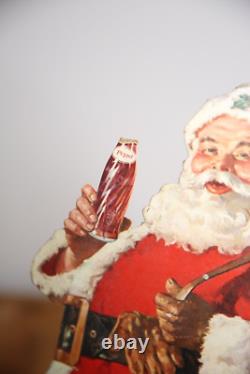 Vintage Christmas cardboard Sign Pepsi General Store Santa Display soda bottle