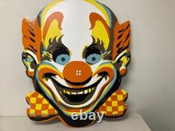 Vintage Clown Advertising Sign Store Display Circus Carnival Wall Art Decor