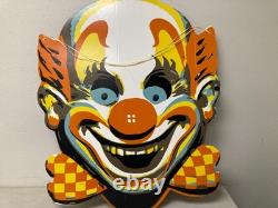 Vintage Clown Advertising Sign Store Display Circus Carnival Wall Art Decor