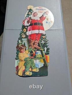 Vintage Coca Cola Santa Claus Christmas Easel Back Sign Store Display Standee