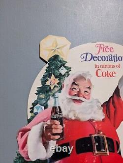 Vintage Coca Cola Santa Claus Christmas Easel Back Sign Store Display Standee