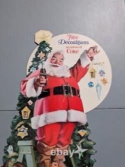 Vintage Coca Cola Santa Claus Christmas Easel Back Sign Store Display Standee