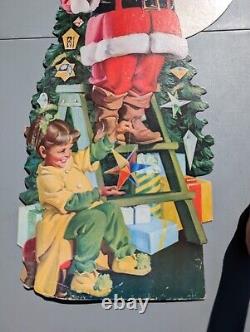 Vintage Coca Cola Santa Claus Christmas Easel Back Sign Store Display Standee