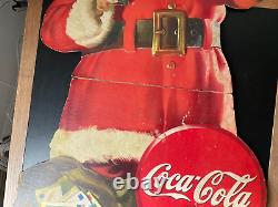 Vintage Coca Cola Santa Claus Christmas Sign Store Display Standee coke Sundblom