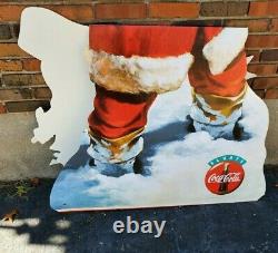 Vintage Coca-cola Store Display Sign Cardboard Standee Coke Santa Christmas 6 Ft