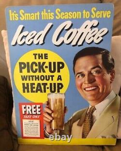 Vintage Coffee Sign Pan American Store Display 1938 Die-Cut Advertising
