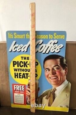 Vintage Coffee Sign Pan American Store Display 1938 Die-Cut Advertising