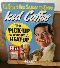 Vintage Coffee Sign Pan American Store Display 1938 Die-Cut Advertising