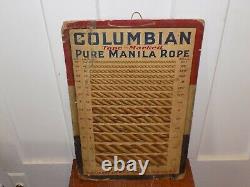 Vintage Columbian Pure Manila Rope Cardboard Store Display Sign