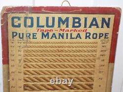 Vintage Columbian Pure Manila Rope Cardboard Store Display Sign