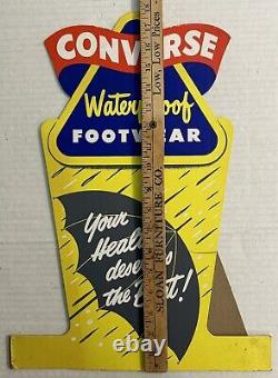 Vintage Converse Waterproof Footwear Shoe Brand Store Display Sign Rare 1960s