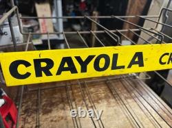 Vintage Crayola Crayons Steel Rack Store Display Mid Century