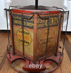 Vintage Curtiss Candies Candy Spinning Countertop Display Rack Sign RARE