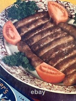 Vintage Decker's Iowana Pork Sausage Sign NRA Rare Antique Store Display Sign
