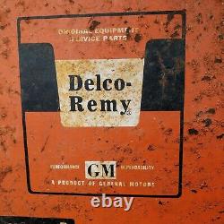 Vintage Delco Remy Ignition Parts GM Metal Cabinet Gas Oil Advertising Sign