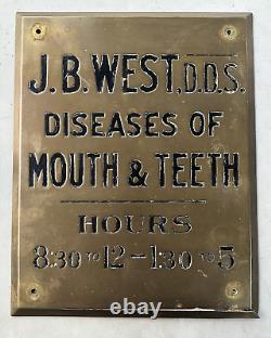 Vintage Dentist Advertising Store Display Sign Diseases of Mouth & Teeth