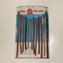 Vintage Dog Collar Store Display American The Finest 12 Collars Unpunched