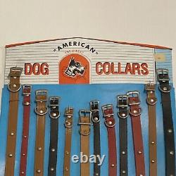 Vintage Dog Collar Store Display American The Finest 12 Collars Unpunched