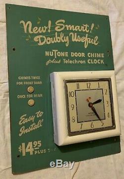 Vintage Door Bell Chime Telechron Clock Advertising Store Display Sign