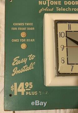 Vintage Door Bell Chime Telechron Clock Advertising Store Display Sign