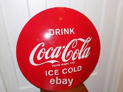 Vintage Drink Coca Cola Heavy Metal Store Display Sign