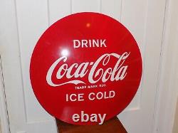 Vintage Drink Coca Cola Heavy Metal Store Display Sign