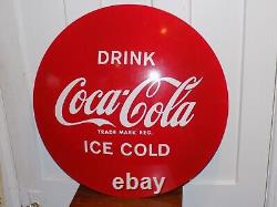 Vintage Drink Coca Cola Heavy Metal Store Display Sign