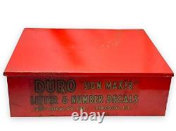 Vintage Duro Dan Decal Sign Maker Metal Box & Decals Numbers & Letters Chicago