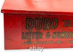 Vintage Duro Dan Decal Sign Maker Metal Box & Decals Numbers & Letters Chicago