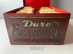 Vintage Duro Decal Co Letter & Number Decals Metal Store Display with Decals