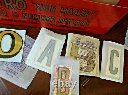 Vintage Duro Waterslide Decal Letter& Number Sign Maker Metal Store Display Box