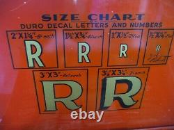 Vintage Duro Waterslide Decal Letter& Number Sign Maker Metal Store Display Box