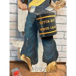 Vintage Dutch Boy Paints Advertising Store Display Easelback Stand Sign Cardboar