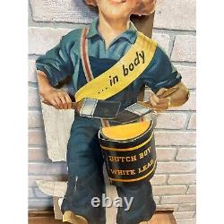 Vintage Dutch Boy Paints Advertising Store Display Easelback Stand Sign Cardboar