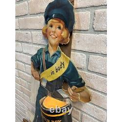 Vintage Dutch Boy Paints Advertising Store Display Easelback Stand Sign Cardboar