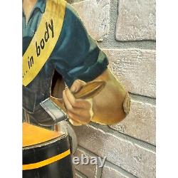 Vintage Dutch Boy Paints Advertising Store Display Easelback Stand Sign Cardboar