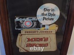 Vintage Endicott Johnson Cardboard Store Display in Frame