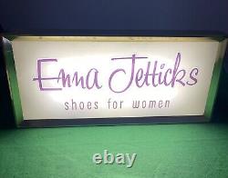 Vintage Enna Jetticks Lighted Sign Store Display Advertising 20 x 9 Glass