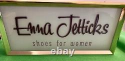 Vintage Enna Jetticks Lighted Sign Store Display Advertising 20 x 9 Glass
