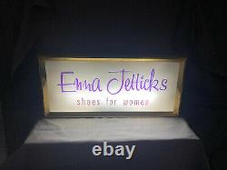 Vintage Enna Jetticks Lighted Sign Store Display Advertising 20 x 9 Glass