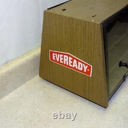 Vintage Eveready Batteries Rotating Store Counter Display, Cabinet, Advertising