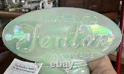 Vintage FENTON Iridescent Glass Logo Sign Dealer Counter Display 5 MINT COND