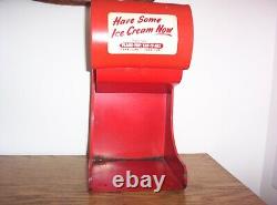 Vintage Flare Top Lighted Ice Cream Cone Metal Dispenser Sign Old Soda Fountain