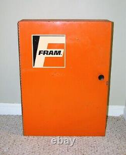 Vintage Fram Oil Filter Rare Display Cabinet Metal Automotive Shop Parts Sign