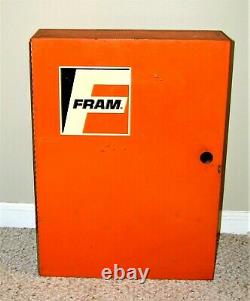 Vintage Fram Oil Filter Rare Display Cabinet Metal Automotive Shop Parts Sign